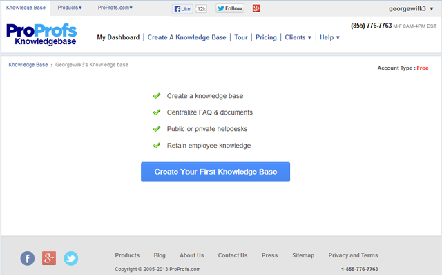 ProProfs Knowledge Base Software screenshot