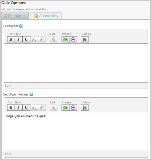 Customize Quiz