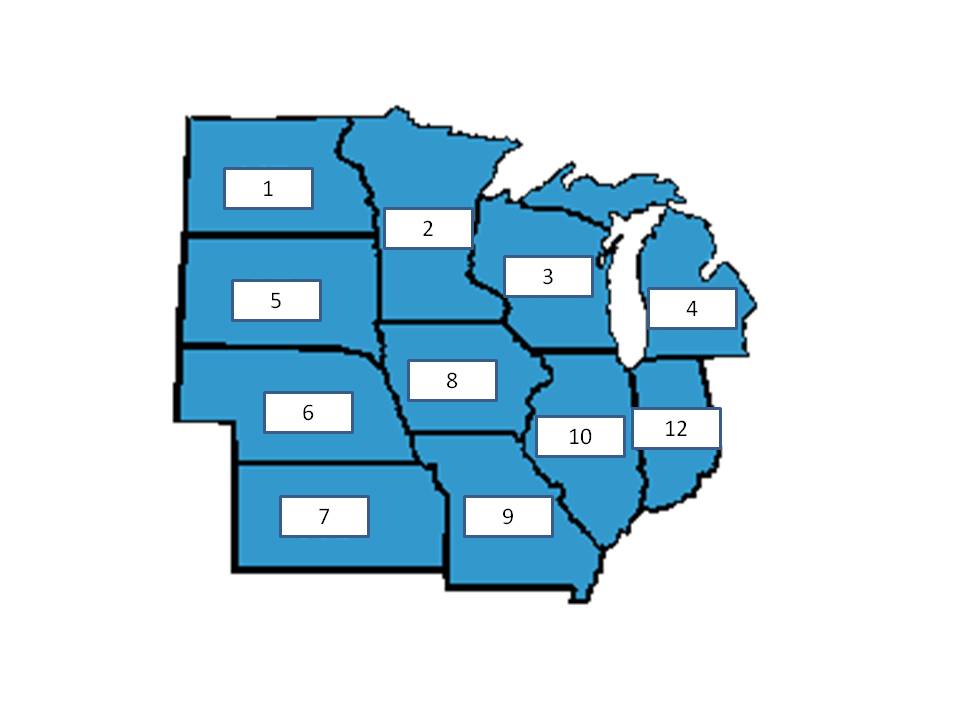 Blank Map Midwest States