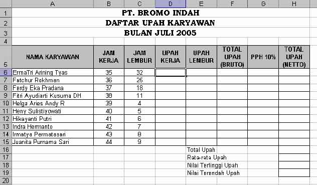 Contoh Soal Praktek Microsoft Excel 2007 Dan Penyelesaiannya Contoh Soal Terbaru