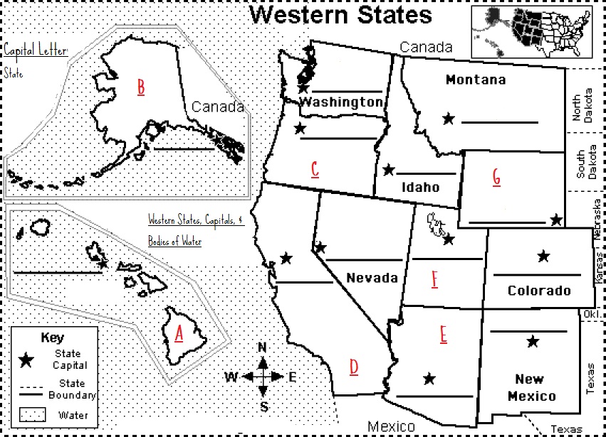 Printable Us States Map Test