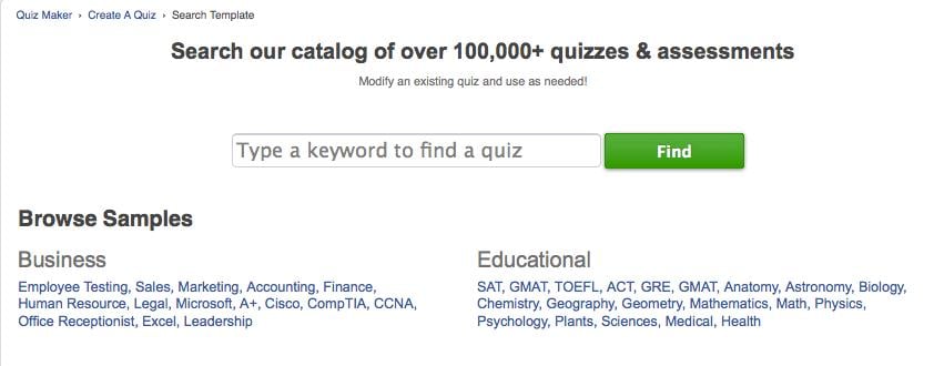 Search Quizzes