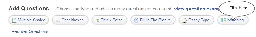 Add matching questions