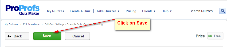 Edit Settings ProProfs Quiz Maker