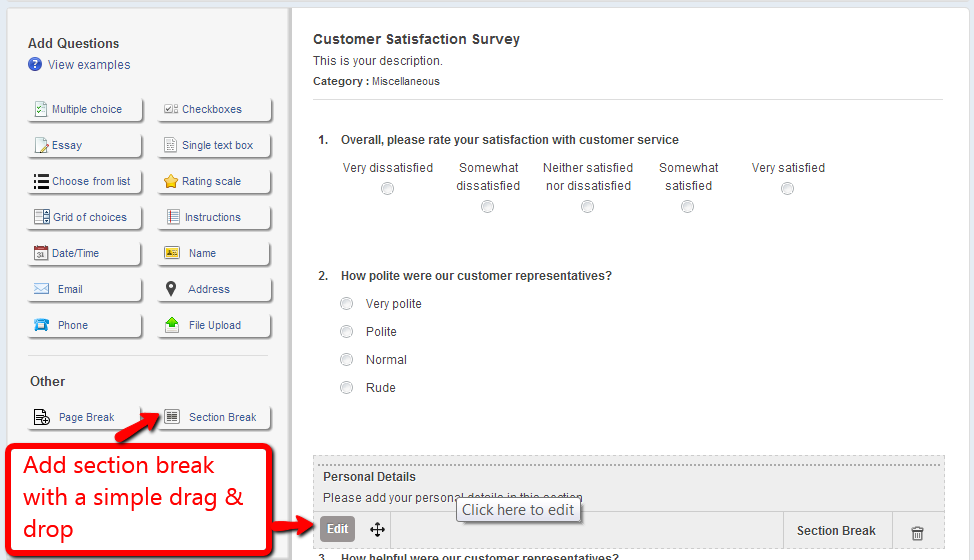 How to add section breaks to your surveys