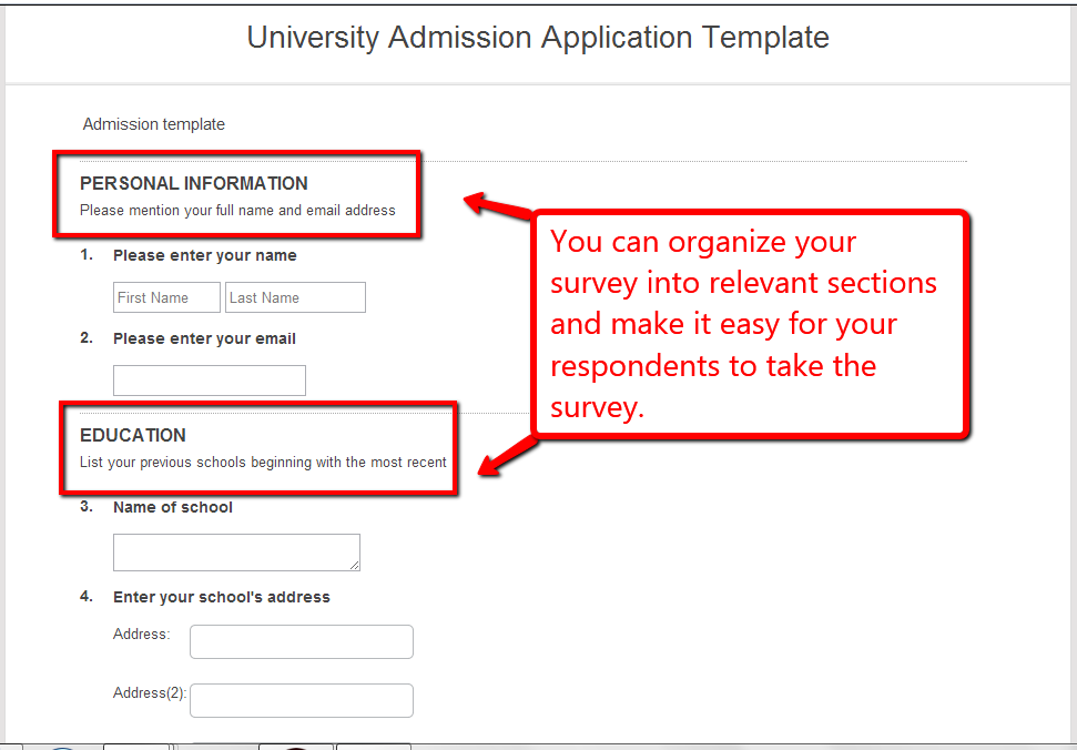 University Admission Application Template
