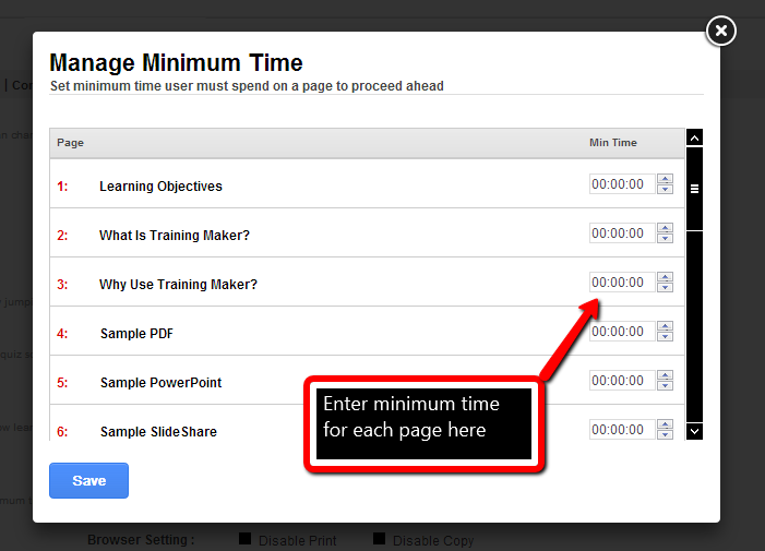  Set Minimum Time in ProProfs Training Maker