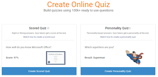 create online quiz