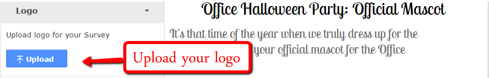Upload a logo for your survey