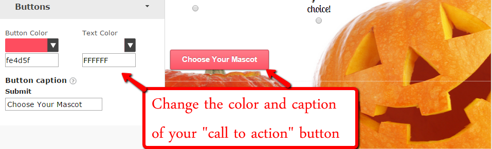 change the color of call to action button