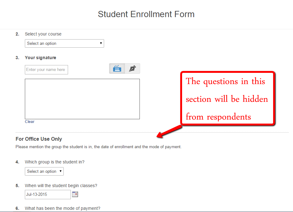 Student Enrollment Form