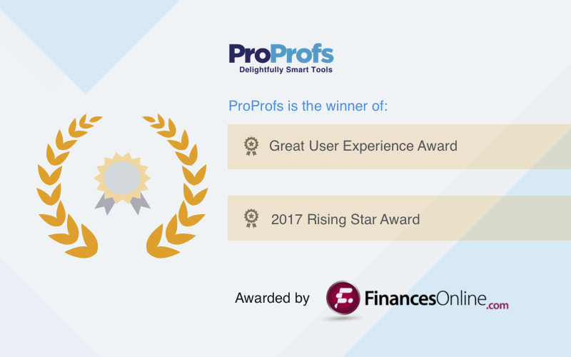 ProProfs Wins Awards from FinanceOnline.com