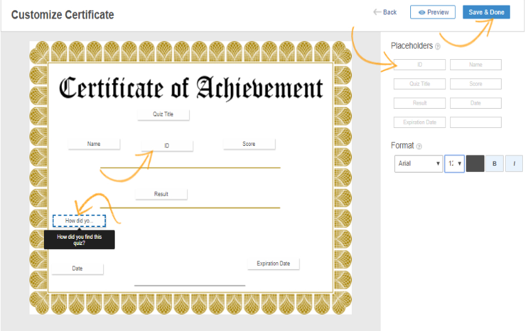 Customize Certificate