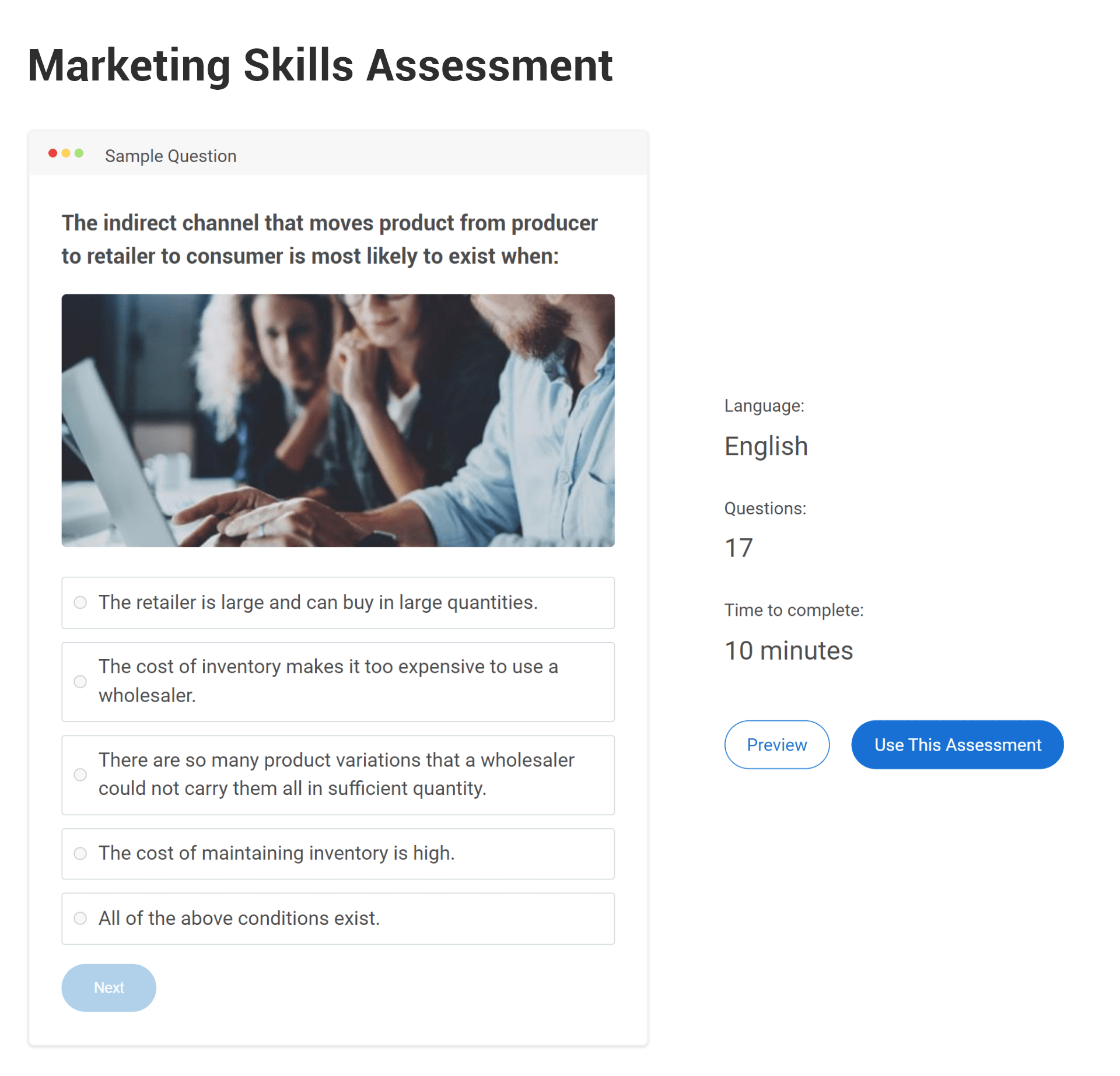 marketing skill assessment 