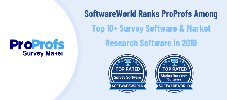 SoftwareWorld Ranks ProProfs Among Top 10+ Survey Software & Market Research Software in 2019