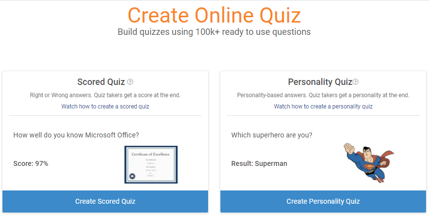 Create Online Quiz