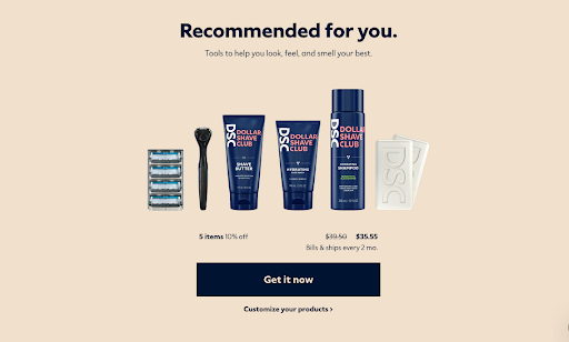 Dollar Shave Club Product Recommendation Quiz