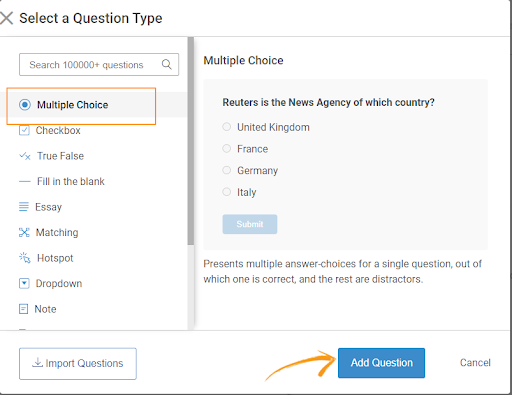 Quiz Question Types