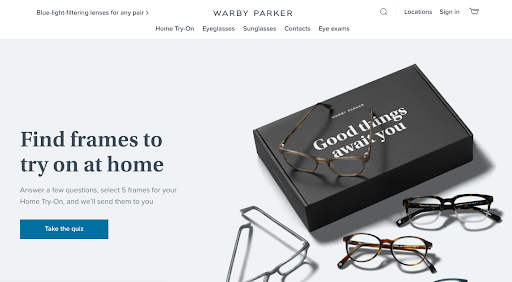 Warby Parker Product Quiz Examples