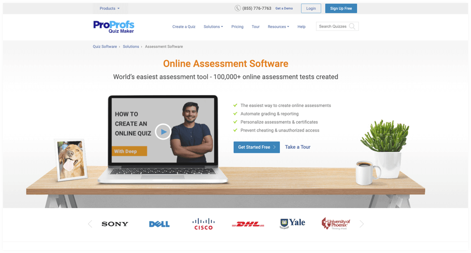 ProProfs Online Employee Assessment Software
