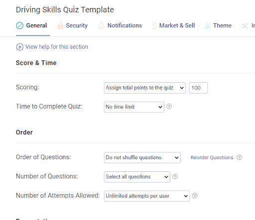 Driving Skills Quiz