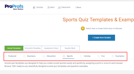 Scored or Personality Templates