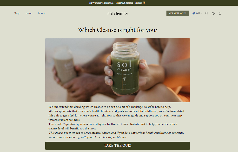 Which Cleanse Should I Do Quiz by Sol Cleanse