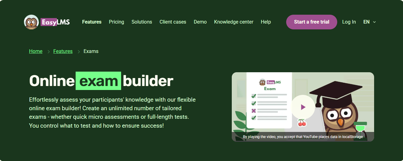Online exam builder by Easy LMS