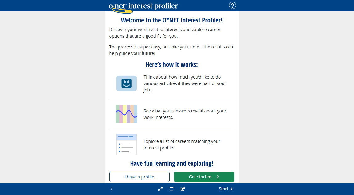 O-NET Interest Profiler