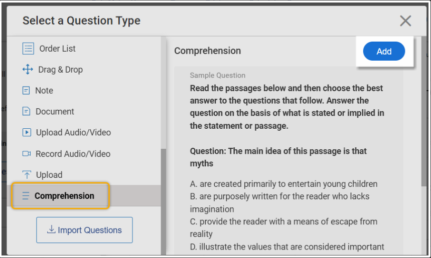 How to Create a Comprehension Test using ProProfs