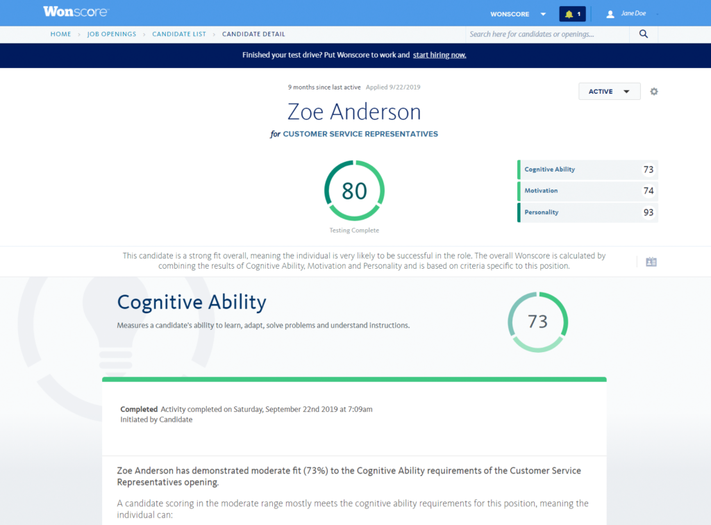 Wonderlic – Best for Cognitive and Personality Tests