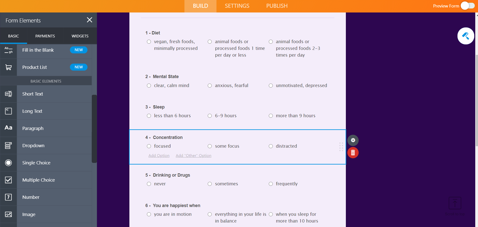 Jotform Quiz Maker - Best for Template-Based Quizzes