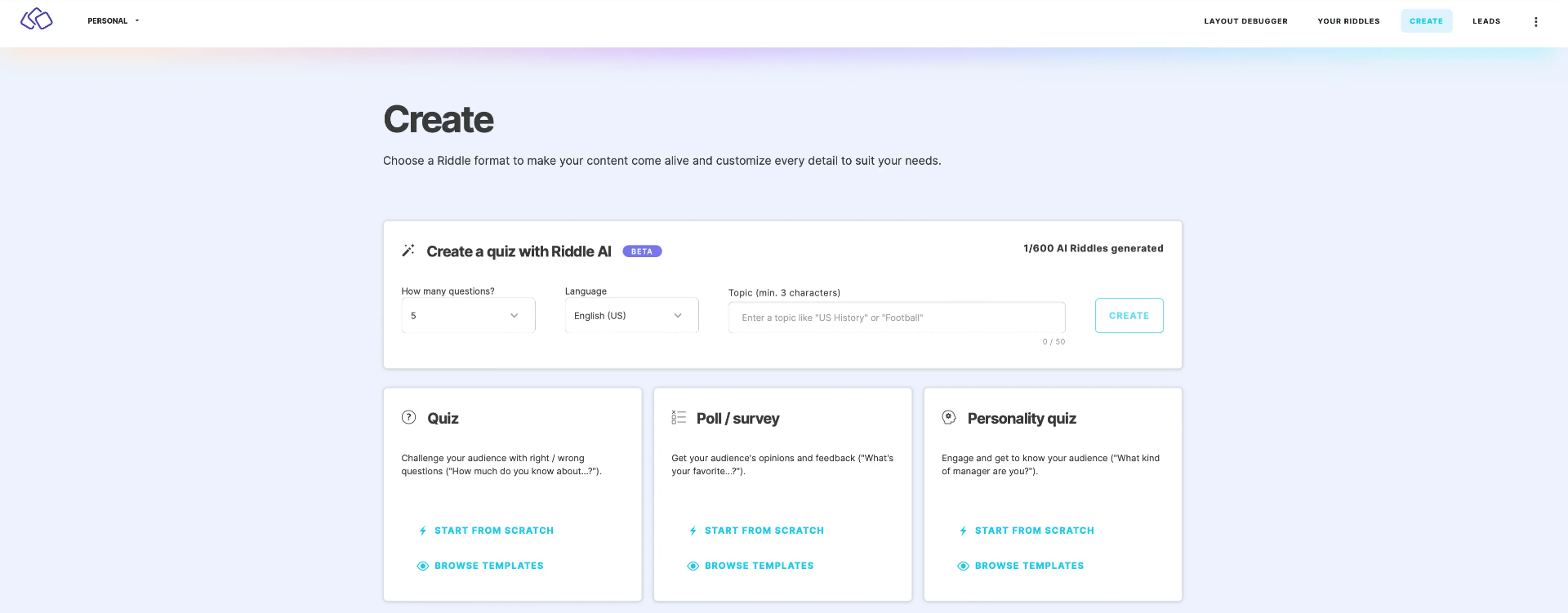 Riddle- Best for Personality Quizzes