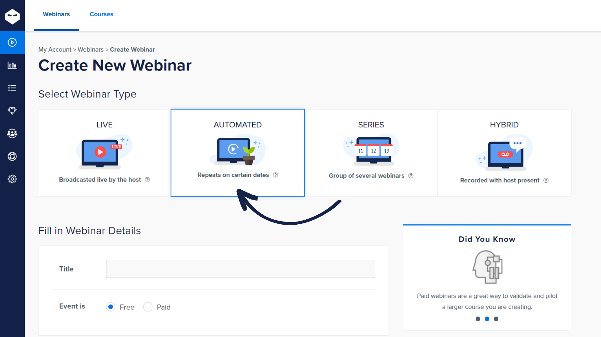 Select the Right Webinar Type