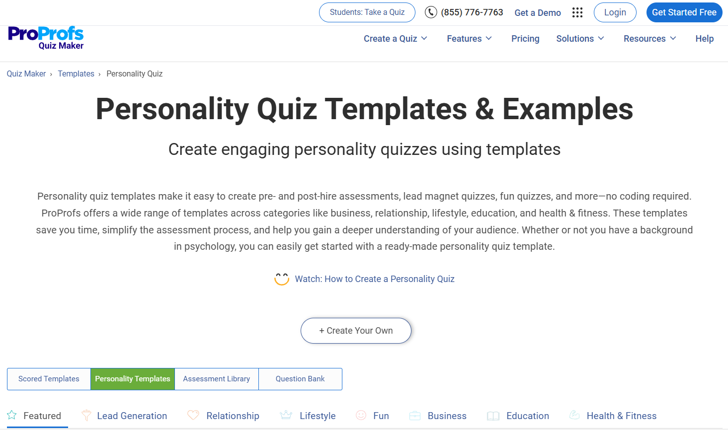 Personality Quiz Templates