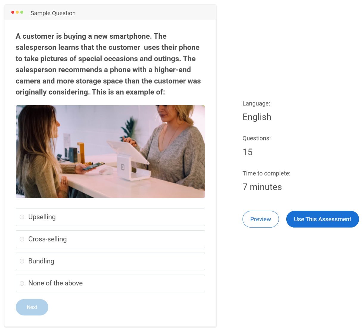 Skill Tests for Training Needs Assessment