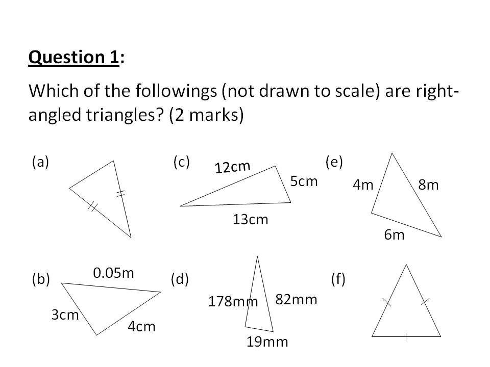 Pythagoras' Theorem Quiz Questions