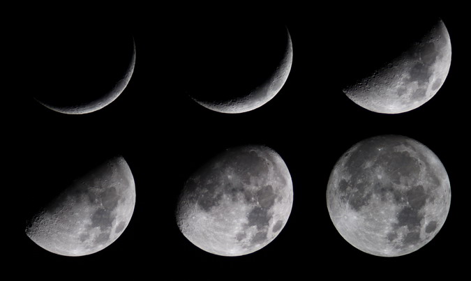 Moon shapes. Развертка Луны. Фазы Луны PNG.