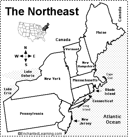 northeastern us map